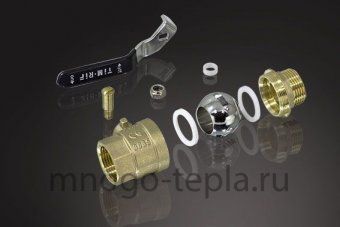 Кран шаровый 3/4" ГШ TIM (DE1204) латунный усиленный прямой  -  рычаг - №1