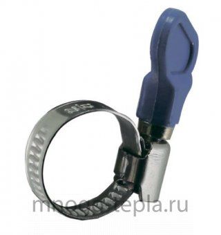 Хомут червячный 16-27 мм с ручкой TIM TM16-27K, из нержавеющей стали - №1