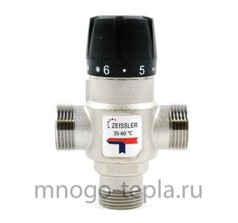 Термостатический смесительный клапан ZEISSLER ZSm.412.166005, подсоединение 3/4" НР, регулировка температуры 35-60°С, KV 1.6 - №1