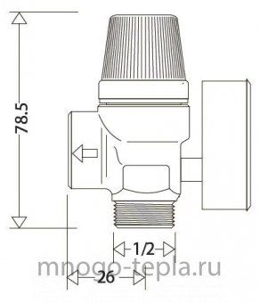 Предохранительный клапан с манометром 1/2" НР TIM BL4802-1.5 (1.5 бар) красный - №1