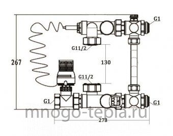 Cмесительный узел для теплого пола JH-1032 TIM - №1