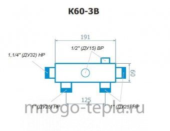 Коллектор распределительный для котельной RISPA К 60-3В - №1