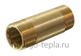 Бочонок удлинительный 1/2 (Ду 15), латунный, длина 80 мм - №1