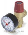 Предохранительный клапан с манометром 1/2" НР TIM BL4802-1.5 (1.5 бар) красный - №2