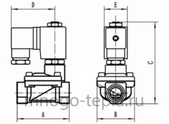 Электромагнитный клапан для воды UNIPUMP BOX-25 1", нормально открытый, 220В - №1