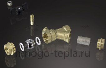 Кран шаровый с фильтром 1/2" ГГ TIM (BL7800) латунный -  бабочка - №1